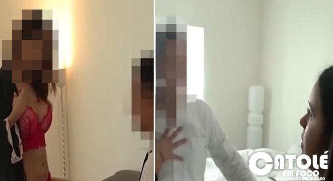 Sexy model strips to her underwear and takes man to bedroom as horrified fiancee watches 1