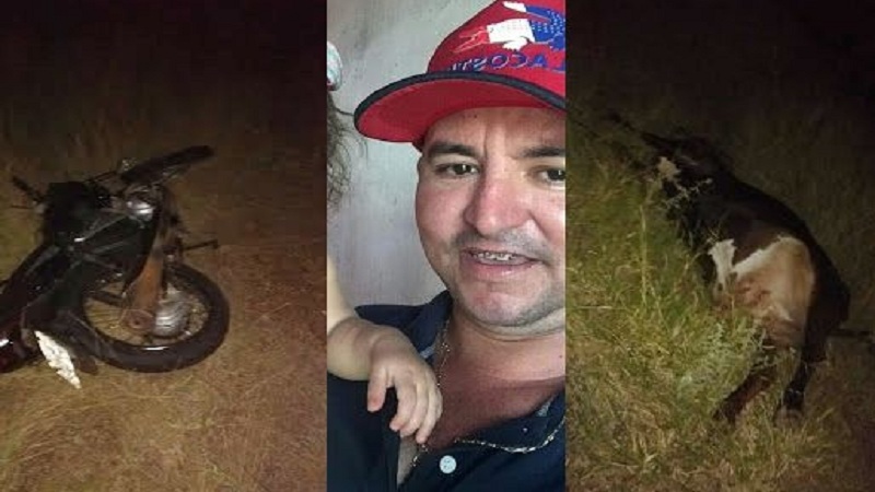 homem colide motocicleta em vaca e ao cair e atropelado e morre no sertao