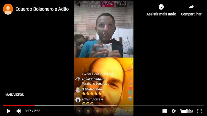 eduardo bolsonaro conversa no instagram com vendedor de cremozinho veja