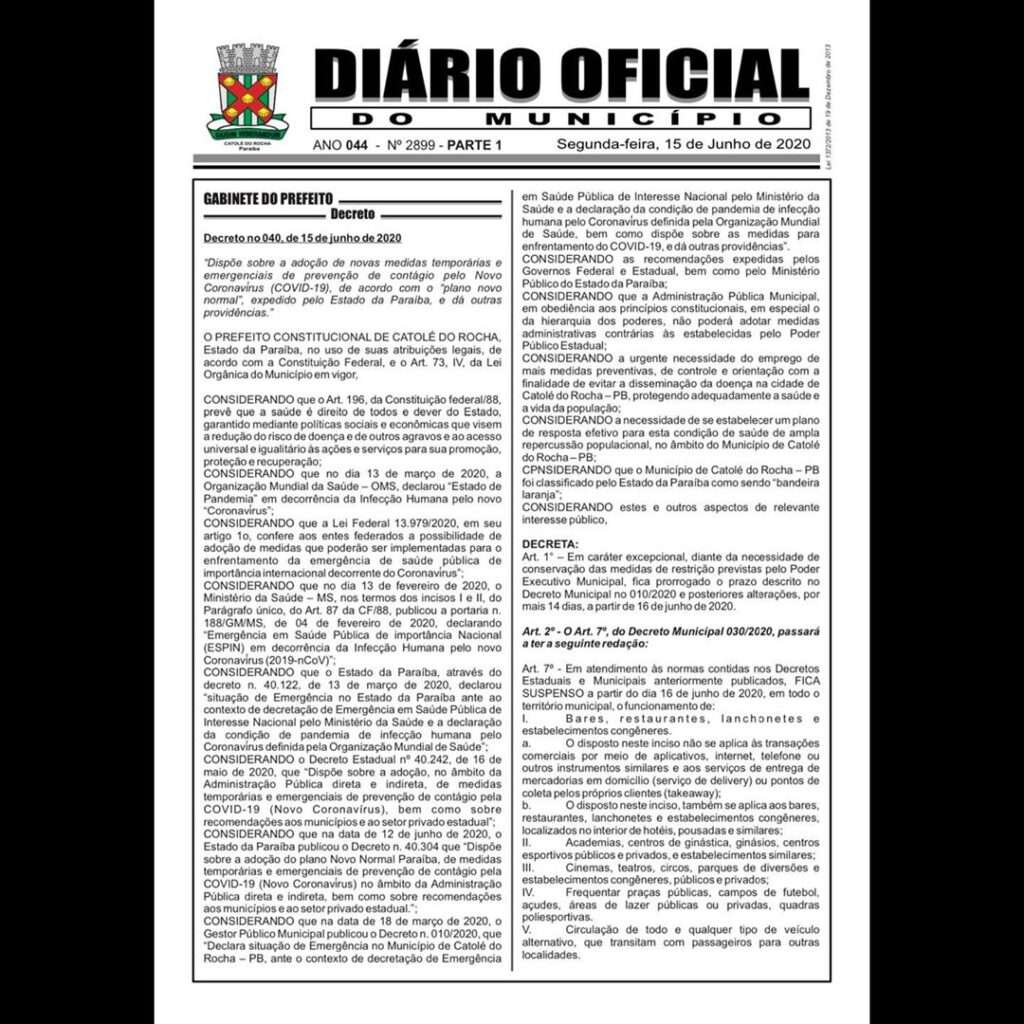 prefeitura municipal de catole do rocha publica novo decreto veja 3